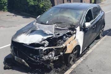 The black Volvo was set alight on Studfield Rise, in Wisewood, on May 14, at around 10.30pm