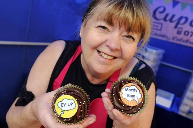 Sheffield Food Festival in the city centre......Pictured is Jennie Wilson of Cupcake Time,with her Sheffield Themed Cakes.....Pic Steve Ellis