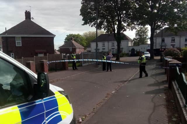 Two women were arrested after a stabbing in Renathorpe Road, Shiregreen, this morning (Pic: Lee Peace)