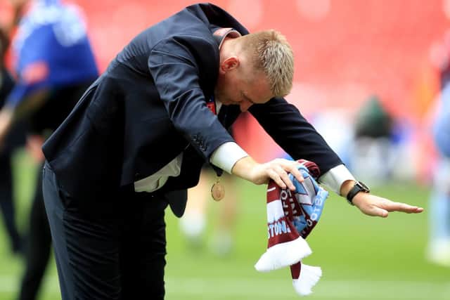 Aston Villa's manager Dean Smith acknowledges the fans after winning the Championship play-off final: Mike Egerton/PA Wire.
