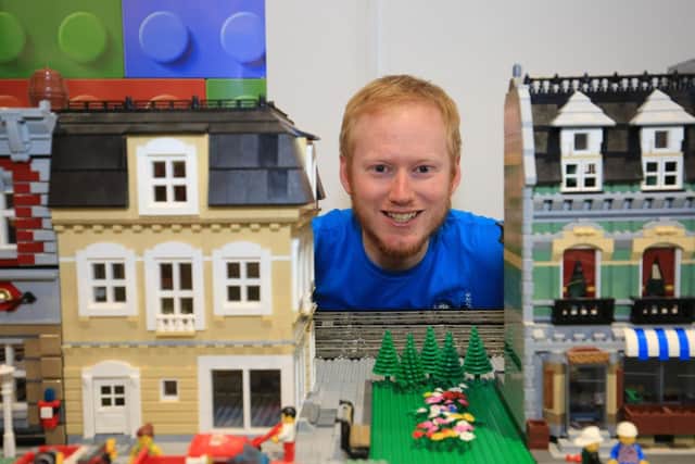 Sheffield Bricktropolis Fringe, which is part of Sheffield Bricktropolis AFOL (Adult Fans of LEGO) display at the Interactive Building Zone. Pictured is Richard Hinchliffe.