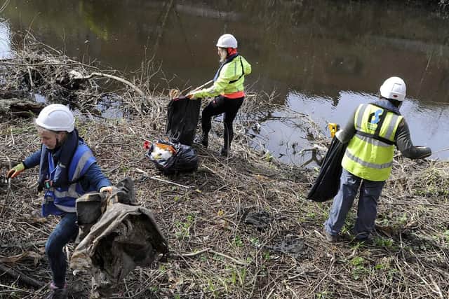 The River Stewardship Company working with Don Catchment Rivers Trust organised the Great Sheffield River Clean-Up on the River Don between Neepsend and Kelham Island. Picture: Steve Ellis