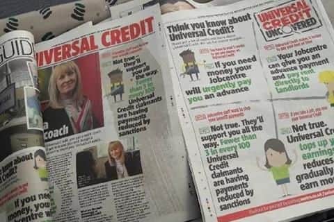 DPAC activists have been taking Metros newspapers off the shelves in protest against Universal Credit ads.