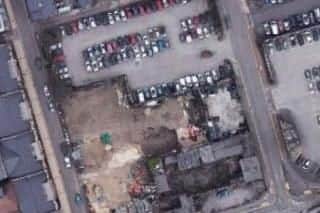 An aerial view of the proposed Kangaroo Works site in Sheffield city centre as it looks now