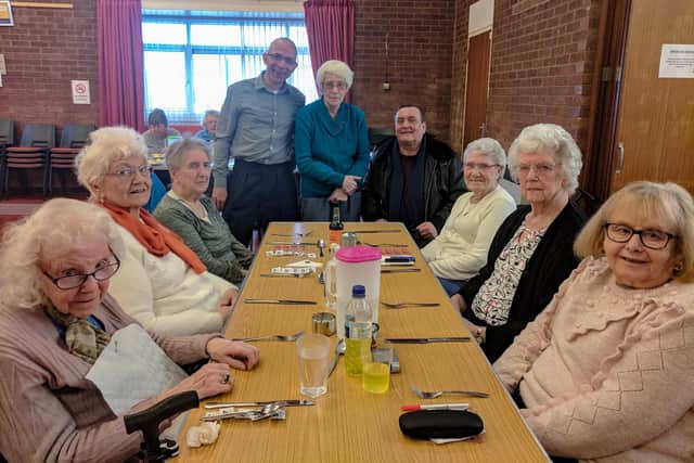 Councillor Simon Clement-Jones with members of the lunch club