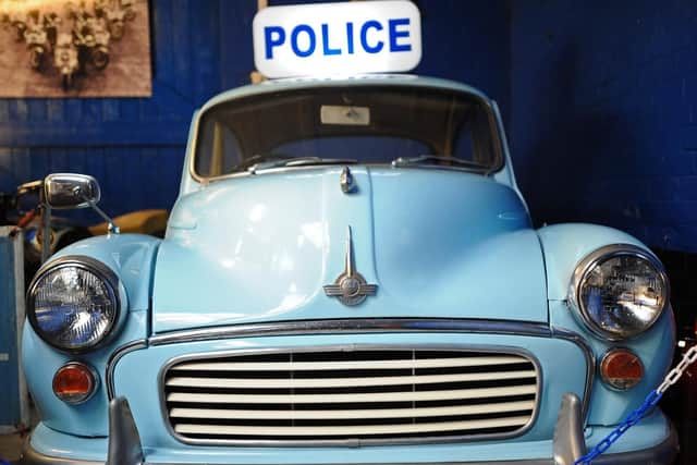 A Morris Minor police car, part of the museum collection