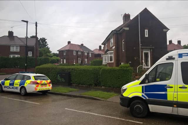 Police officers raided a house in Emerson Close, Parson Cross