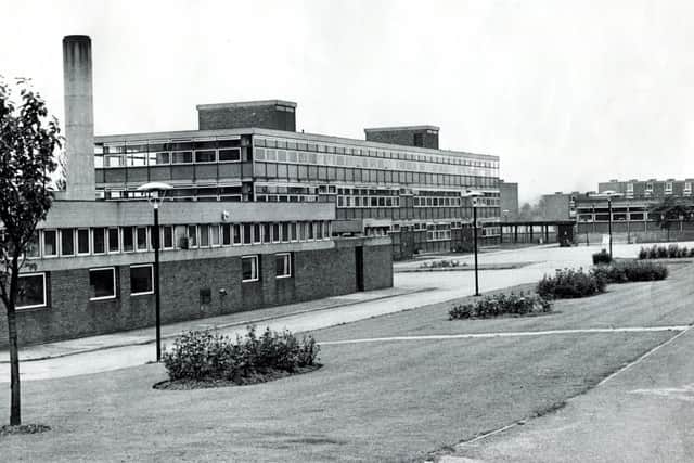 An exterior view of Jordanthorpe School (South Building), Sheffield, July 8, 1972