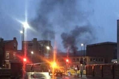 Firefighters dealt with a blaze in Neepsend, Sheffield, yesterday (Pic: @thisiskelham)