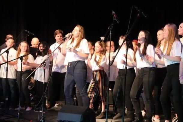 No Identity, young musicians from the Bradfield area, are on stage at the Valley Festival's Saturday night concert in Stocksbridge