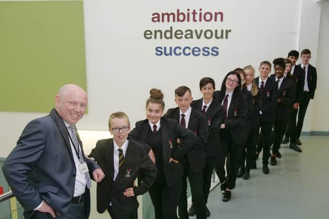 Forge Valley School has achieved a good OFSTED report. Headteacher Dale Barrowclough with pupils