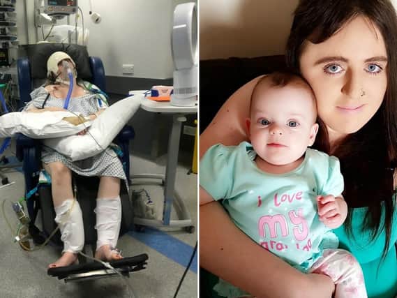 Claire has been left paralysed after suffering a stroke during her pregnancy with Sienna. (Photos: SWNS).
