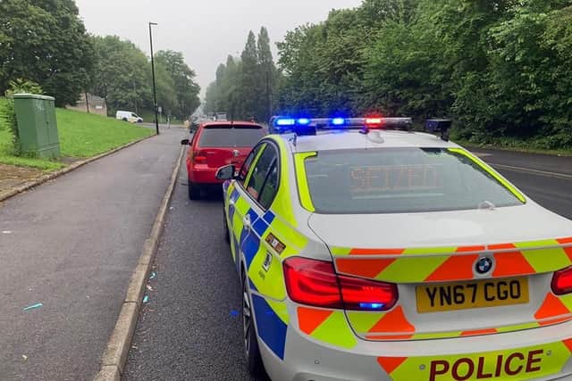 Police in Sheffield said the car was seized after the driver was caught treating the roads like a 'personal race track'