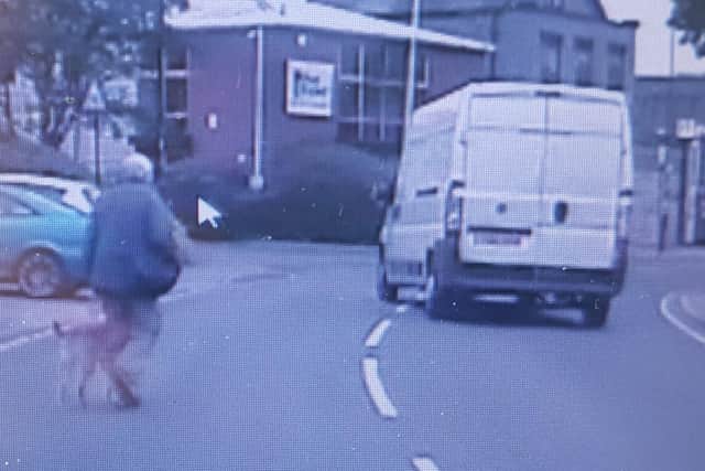 Police said the van driver had to 'swerve dramatically' to avoid the man