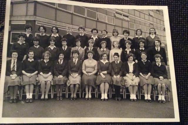 Jean Hibbert's class at Jordanthorpe School, probably taken in 1961. She is third from the left, back row