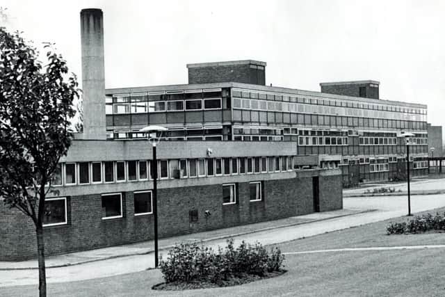 An exterior view of Jordanthorpe School (South Building), Sheffield, July 8, 1972
