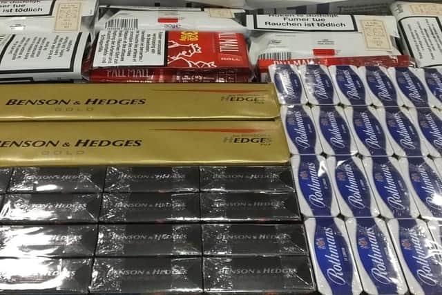 Some of the illegal cigarettes seized from Heabah's shop in Page Hall