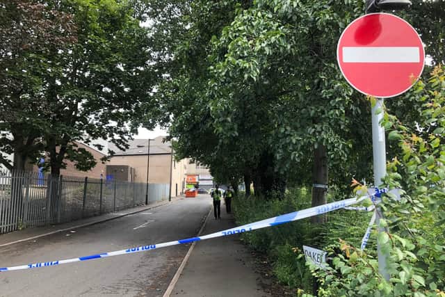 The scene near to Attercliffe Road, following a stabbing there in the early hours of this morning that left a 19-year-old man in a 'critical but stable' condition. Picture: Dan Hayes