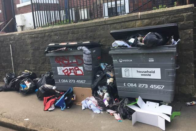 Rubbish on Sharrow Vale Road, in Sharrow (pic: Jonathan Drury)
