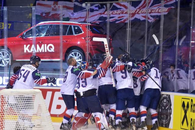 The GB squad celebrate their victory over France