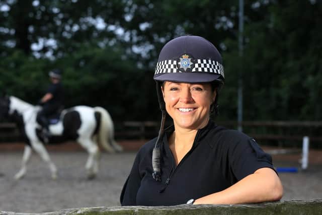 PC Julie Bradshaw says she and her colleagues in the mounted police section often come under fire with missiles when policing football matches