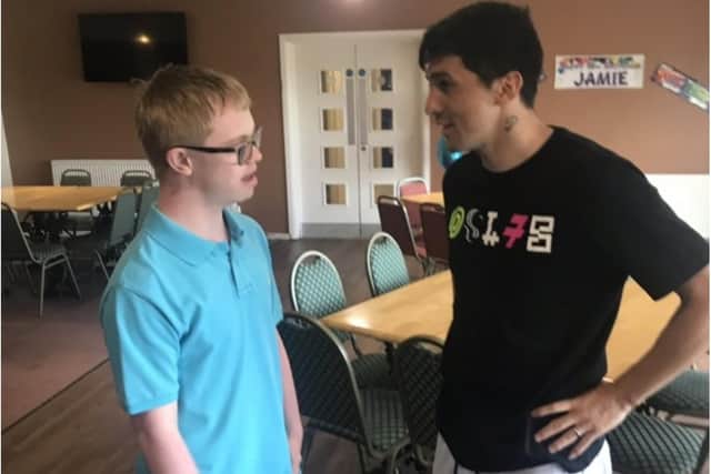 Sheffield Wednesday forward Fernando Forestieri, pictured with Jamie Ellis at his 18th birthday party in Dinnington