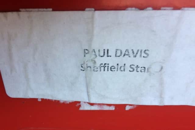 Part of New York Stadium ... my name tag on my press-box seat is a little tattered after four seasons