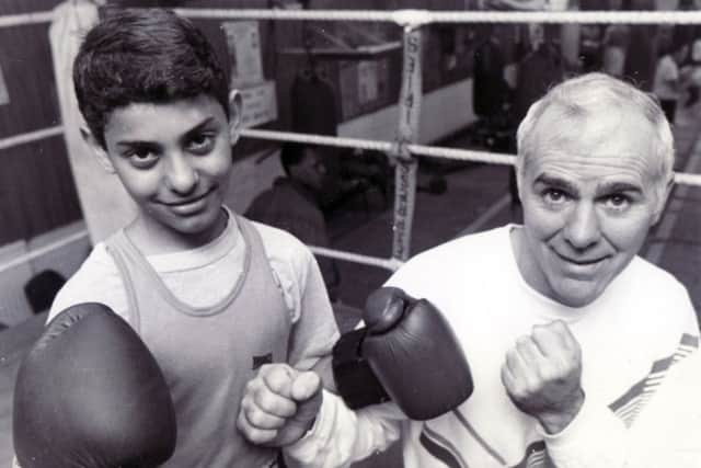 Naseem Hamed (age 12) at the start of his boxing career, training at the St Thomas Boys Club, Wincobank, Sheffield, with Brendan Ingle