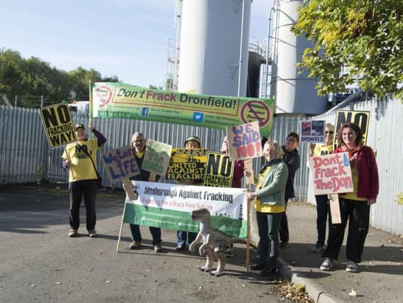 Anti-fracking campaigners in Sheffield
