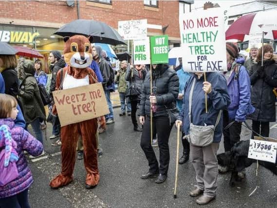 Hundreds of people took part in a recent march through Sheffield city centre against the council's tree-felling policy.