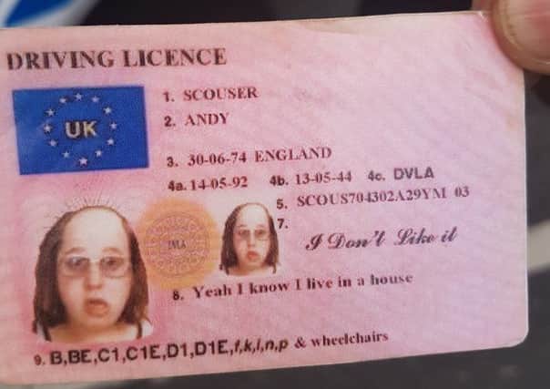 The ID of Andy Scouser from Little Britain was used to get into Dronfield Beer festival