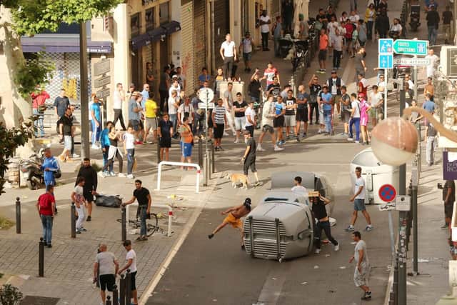 Fans clash in Marseille.