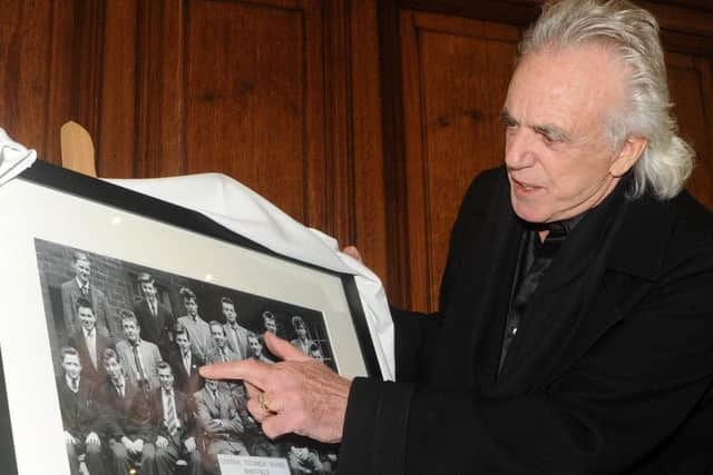 Peter Stringfellow at the Leopold Hotel at the unveiling of a framed picture of his last school class photograph at the central technical school in 2015. Picture: Andrew Roe