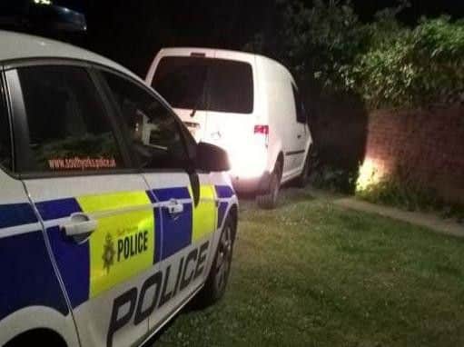 A police hunt is under way for a driver who ran off after a police chase