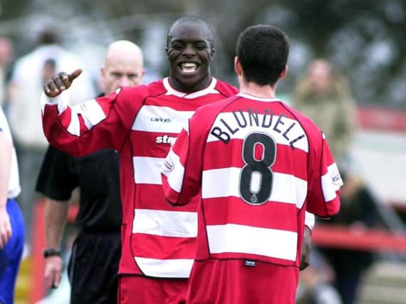 Adebayo Akinfenwa during his days at Doncaster Rovers.