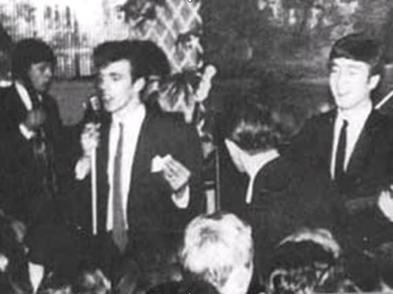 Peter Stringfellow introducing The Beatles at the Azena Ballroom, Gleadless. Picture: Steve Bush