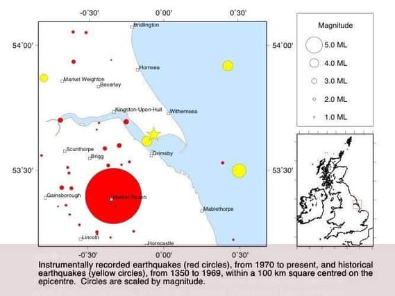 Where the earthquake struck. PIC: British Geological Survey.