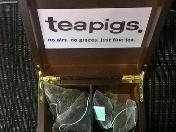The box of tea.