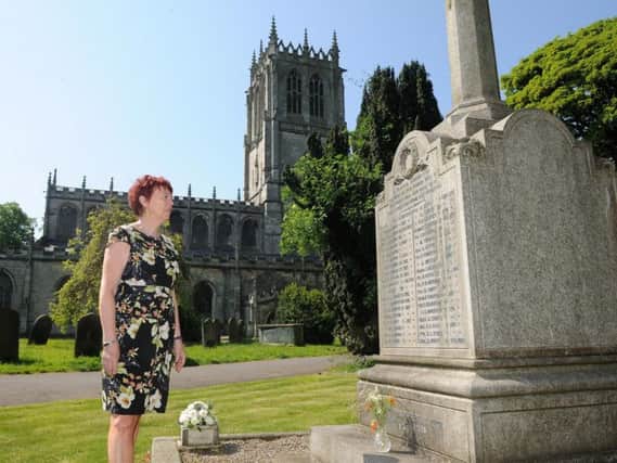 Janice Birkinshaw, of Friends of Tickhill War Memorial at the war memorial at Tickhill which is due to be cleaned.