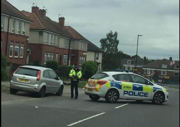 Police officers are out in force in Woodthorpe this morning (Pic: Lauren Hague)