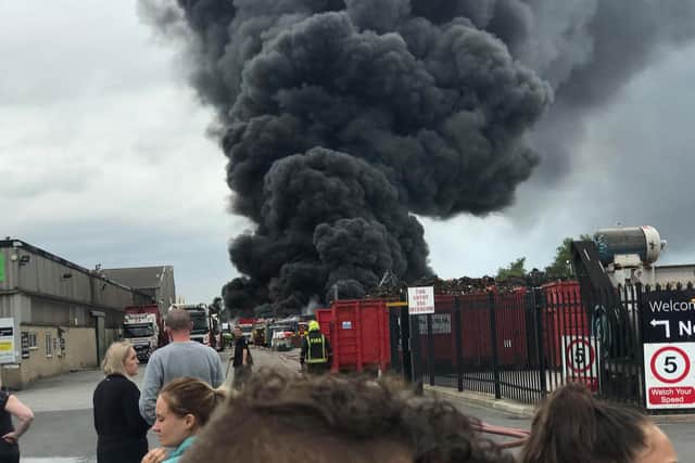 Firefighters are at the scene near Rotherham (Picture: Daniel Roberts)