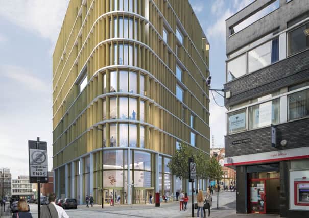 CGI of Four St Paul's Place between Union Street and Pinstone Street, Sheffield.