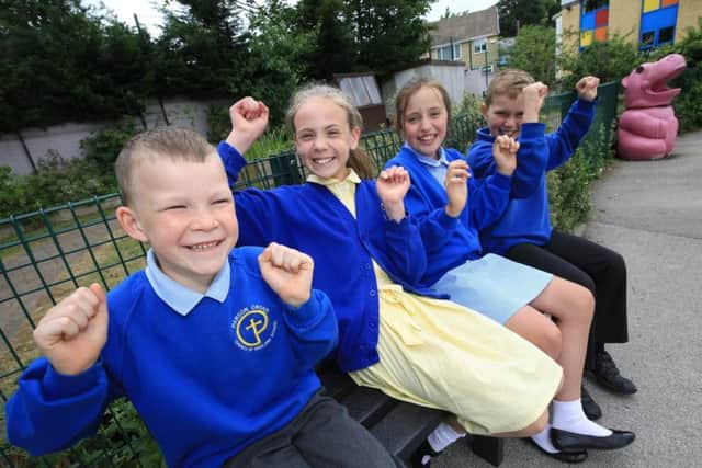 Isabelle Richards, 10, Jake Widdson, 10, Caitlin Walsh, 11, and Jack Smith, six