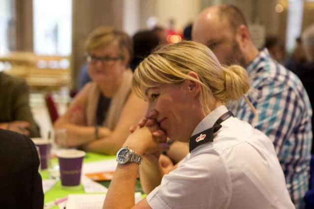 Det Supt Una Jennings, of South Yorkshire Police, hears the results of the Sheffield Faith Action Audit. Picture: Anna Hodges