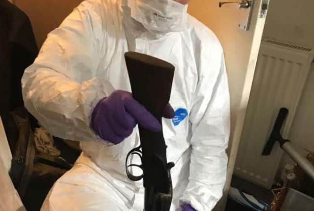 Firearms found in a house in Doncaster have been sent away for forensic examination