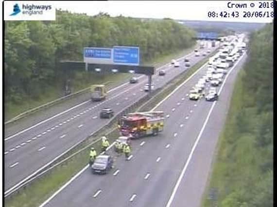 M18 motorists escaped with minor injuries after a crash this morning