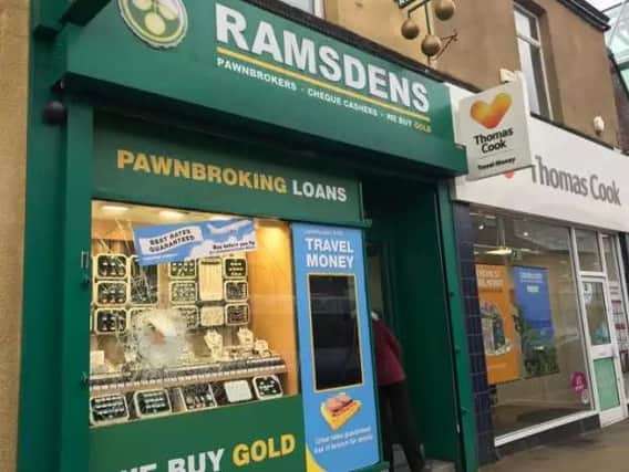 The scene at Ramsdens in Middlewood Road, Hillsborough after Bush's crime spree