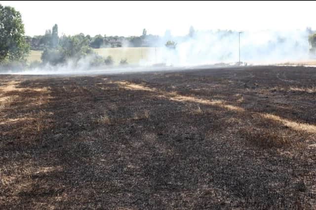 An arson attack was to blame for a field fire in Barnsley