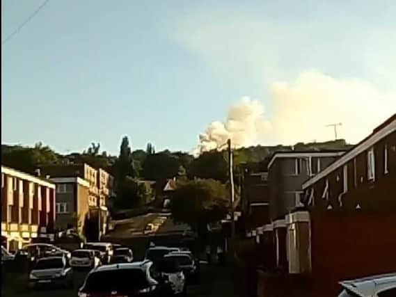 The blaze as seen from Winn Gardens, Middlewood.