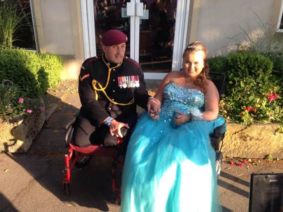 Ellie was accompanied to prom by Afghanistan war hero Ben Parkinson